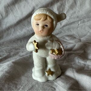 Vintage HOMCO Christmas Snow Baby w/Basket of Stars